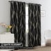 Wave Line with Dots Gold Print Design Curtains for Livingroom