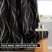 Wave Line with Dots Gold Print Design Curtains for Livingroom