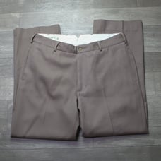 Orvis Pants Men's 36 Actual 35x29.5 Beige Wool Flat Front