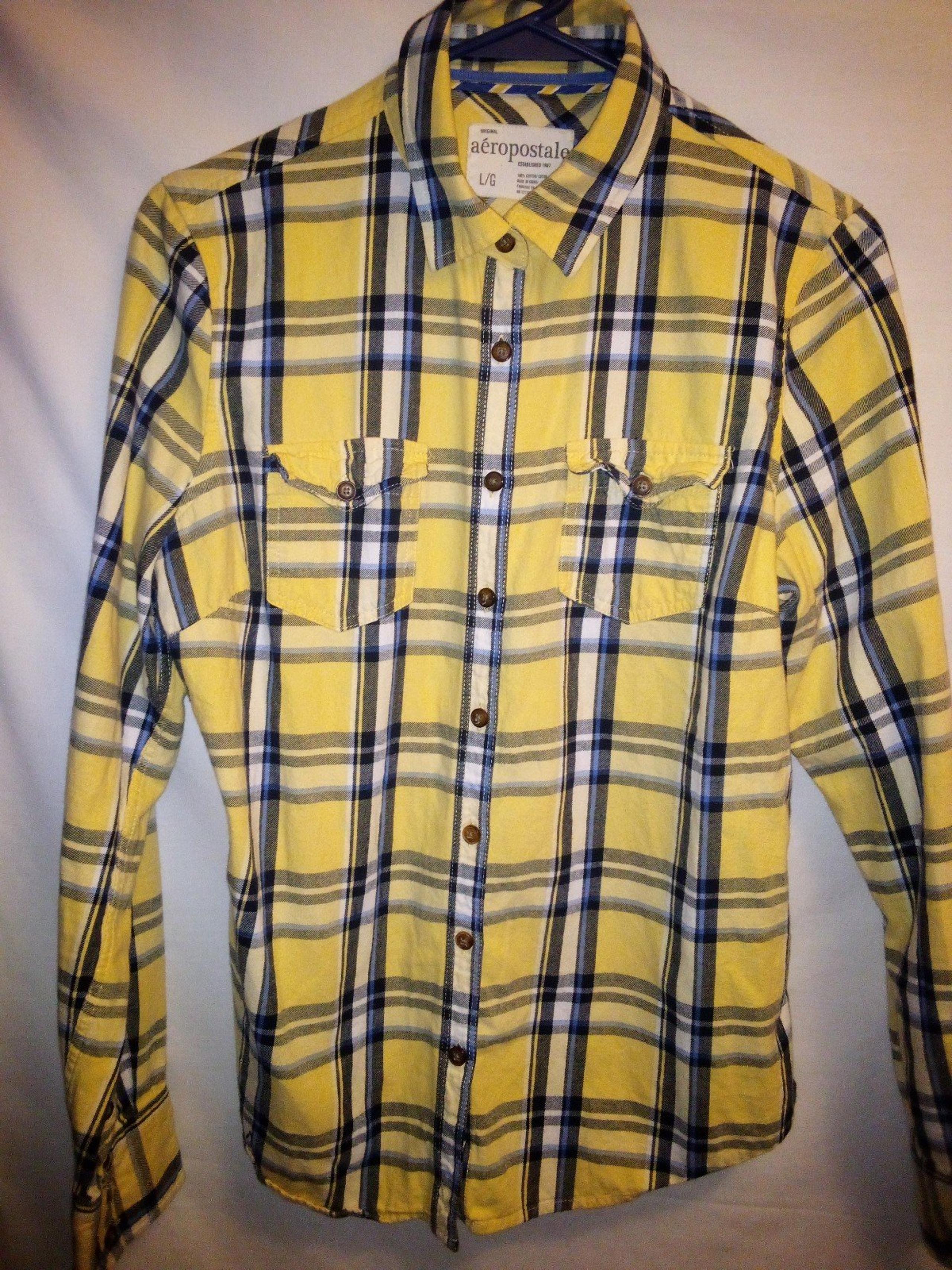 Aeropostale Scottish Plaid Button~Front Flannel Shirt•Womens Size Large