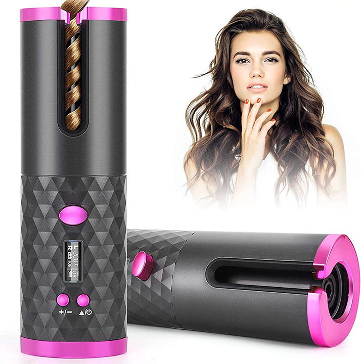 Bupto Hair Curler, Automatic Cordless Auto Hair Curler, Portable Rechargeable