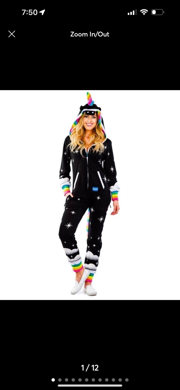 Tipsy Elves NIGHT MARE UNICORN COSTUME Onesie/ Unisex LARGE