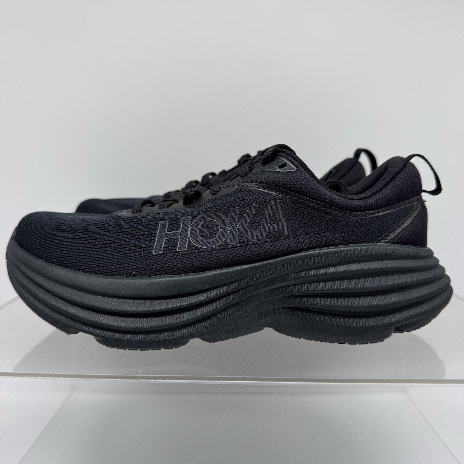 Hoka One One Womens Bondi 8 1127952 BBLC Black Running Shoes Size 7.5 B