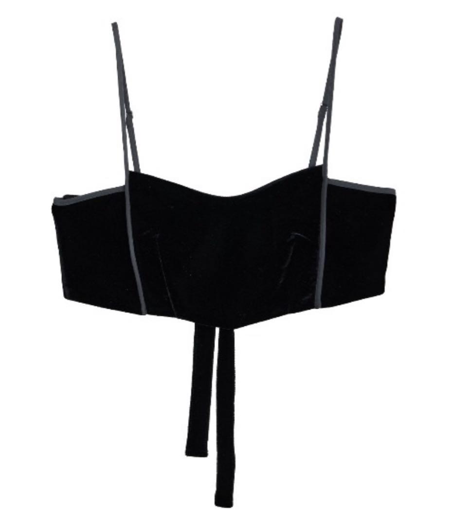 AMERI VELOUR BRA SET CUT TOP Black Other