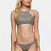 Tavik Easton Womens Cove Gray pink Glossy Pique tie New Bikini Top Small