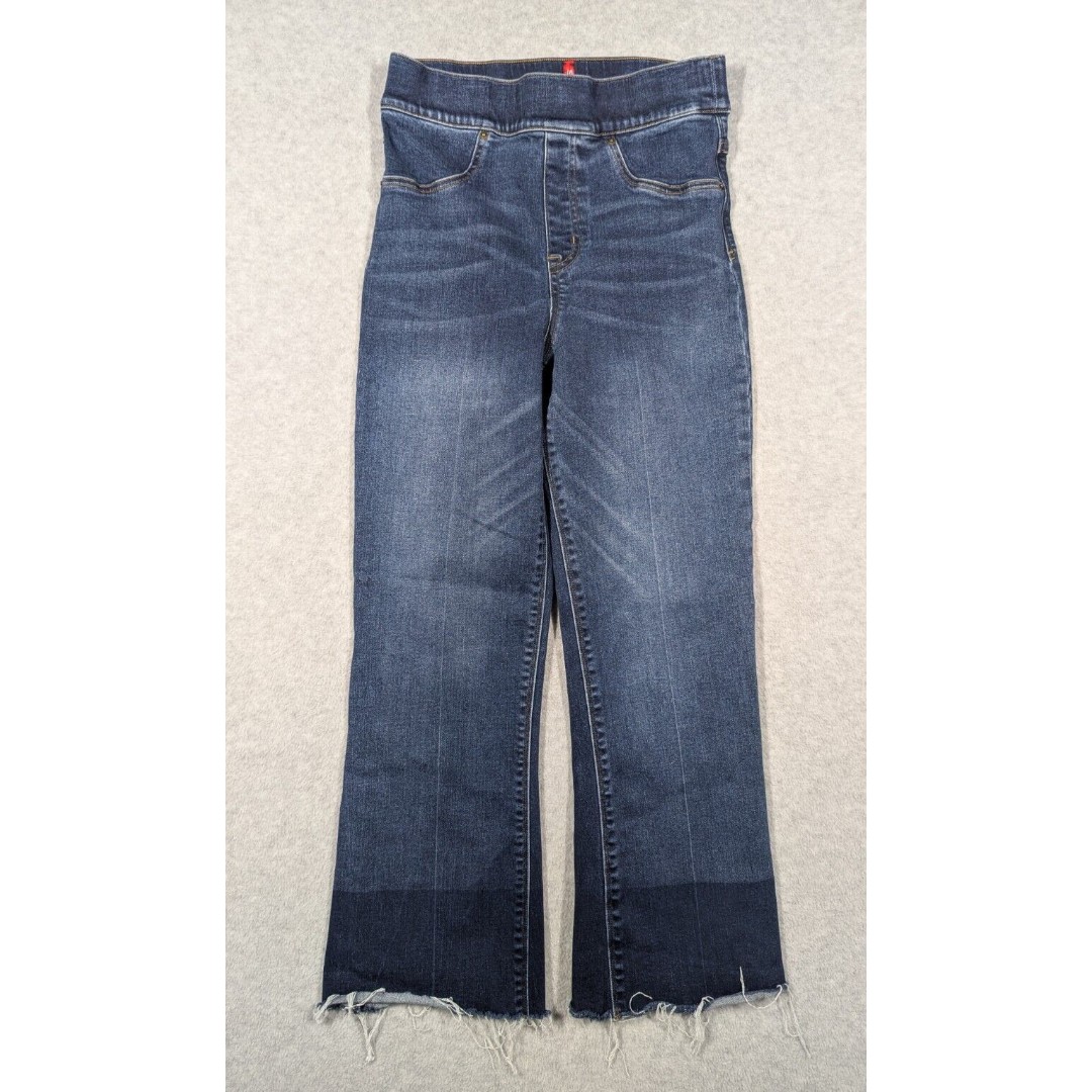 Spanx Women Pants Small Cropped Flare High Rise Pull On Unlined Raw Hem Stretch