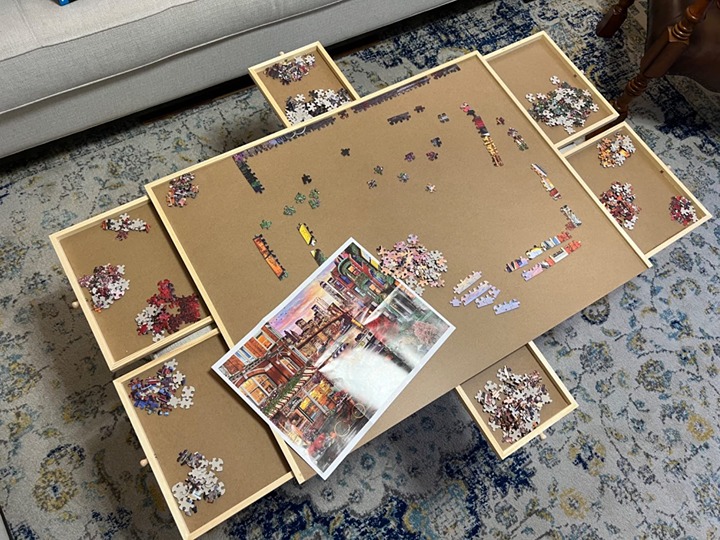 PlayVibe Puzzle Locker 1500 Piece Puzzle Board with Drawers and Cover - Puzzle S