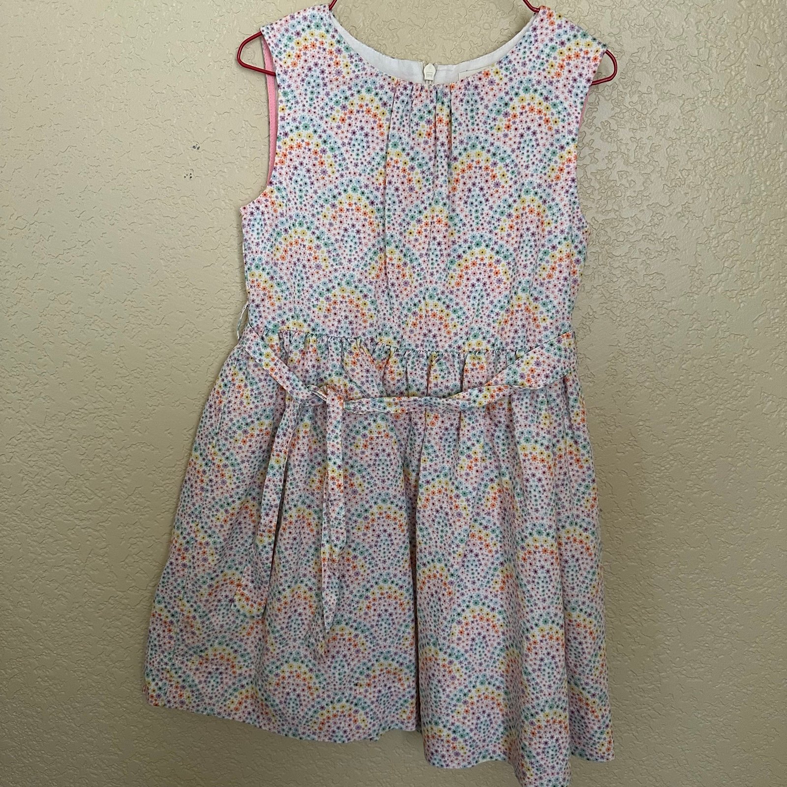 Mini boden rainbow floral dress vguc 5/6