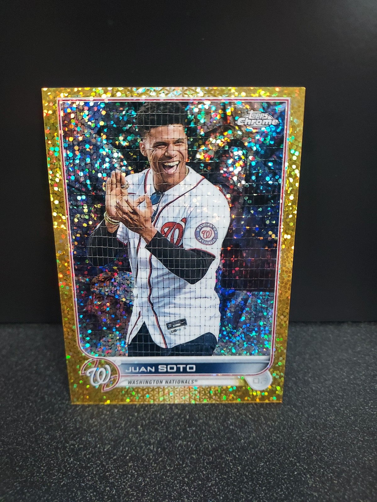 Juan Soto SP Image Variation Topps Chrome Gold Speckled Refractor /50