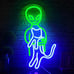 Green Alien Neon Sign, Funny Cat Alien Stuff Neon Signs for Men Cave