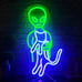 Green Alien Neon Sign, Funny Cat Alien Stuff Neon Signs for Men Cave