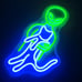 Green Alien Neon Sign, Funny Cat Alien Stuff Neon Signs for Men Cave