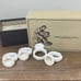 Set of 4 Pfaltzgraff Stoneware USA Heritage White Napkin Rings w/ Box Vintage