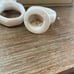 Set of 4 Pfaltzgraff Stoneware USA Heritage White Napkin Rings w/ Box Vintage