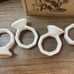 Set of 4 Pfaltzgraff Stoneware USA Heritage White Napkin Rings w/ Box Vintage