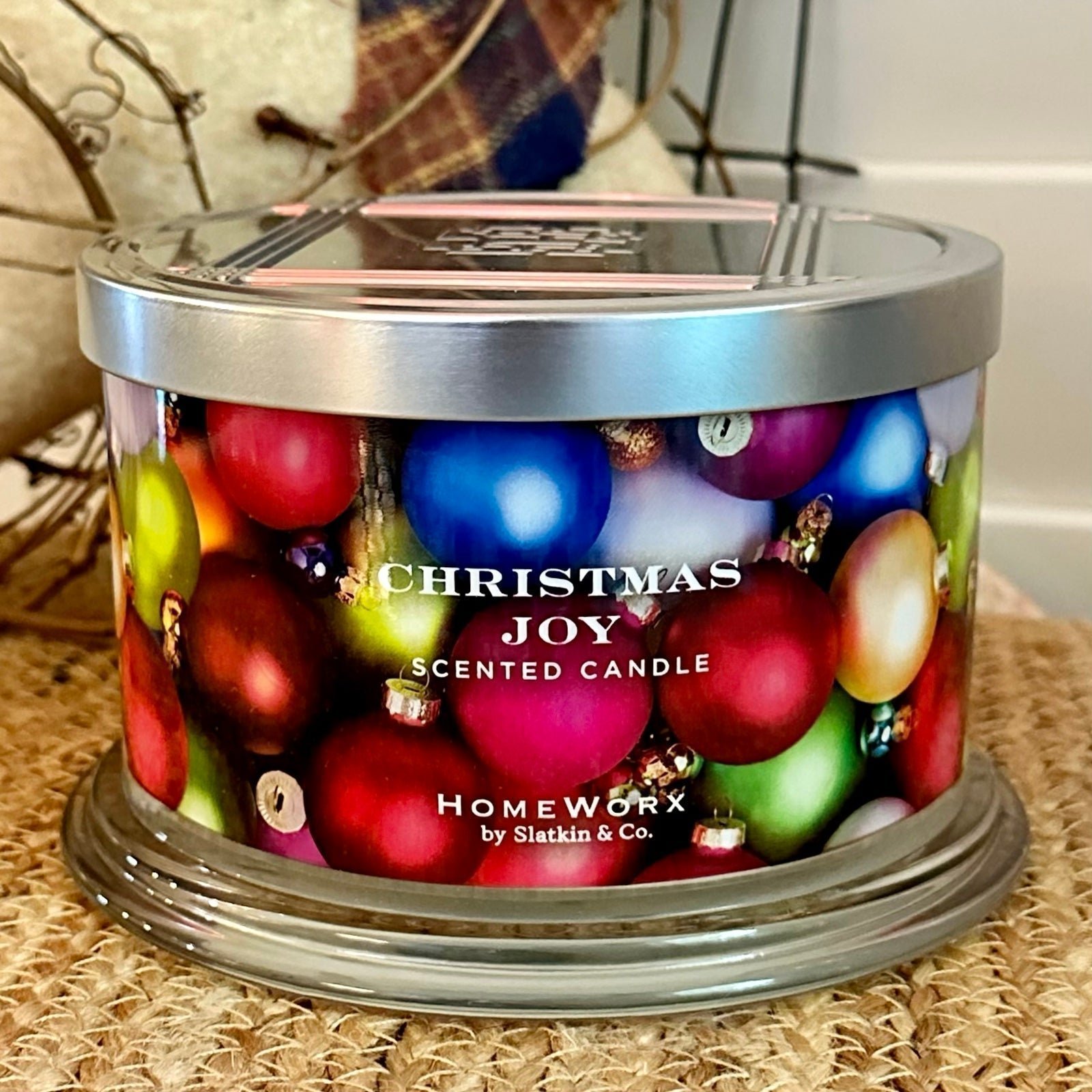 Homeworx CHRISTMAS JOY by Harry Slatkin & Co - 4 Wick Luxury Candle NEW! VHTF!