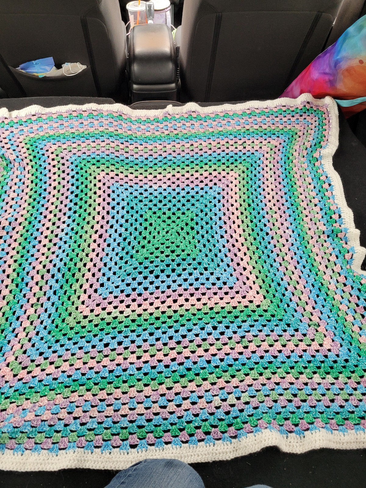 Handmade Crochet Granny Square Throw Blanket