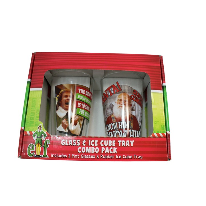 Elf Glass & Ice Cube Tray Combo Pack in Box 88674