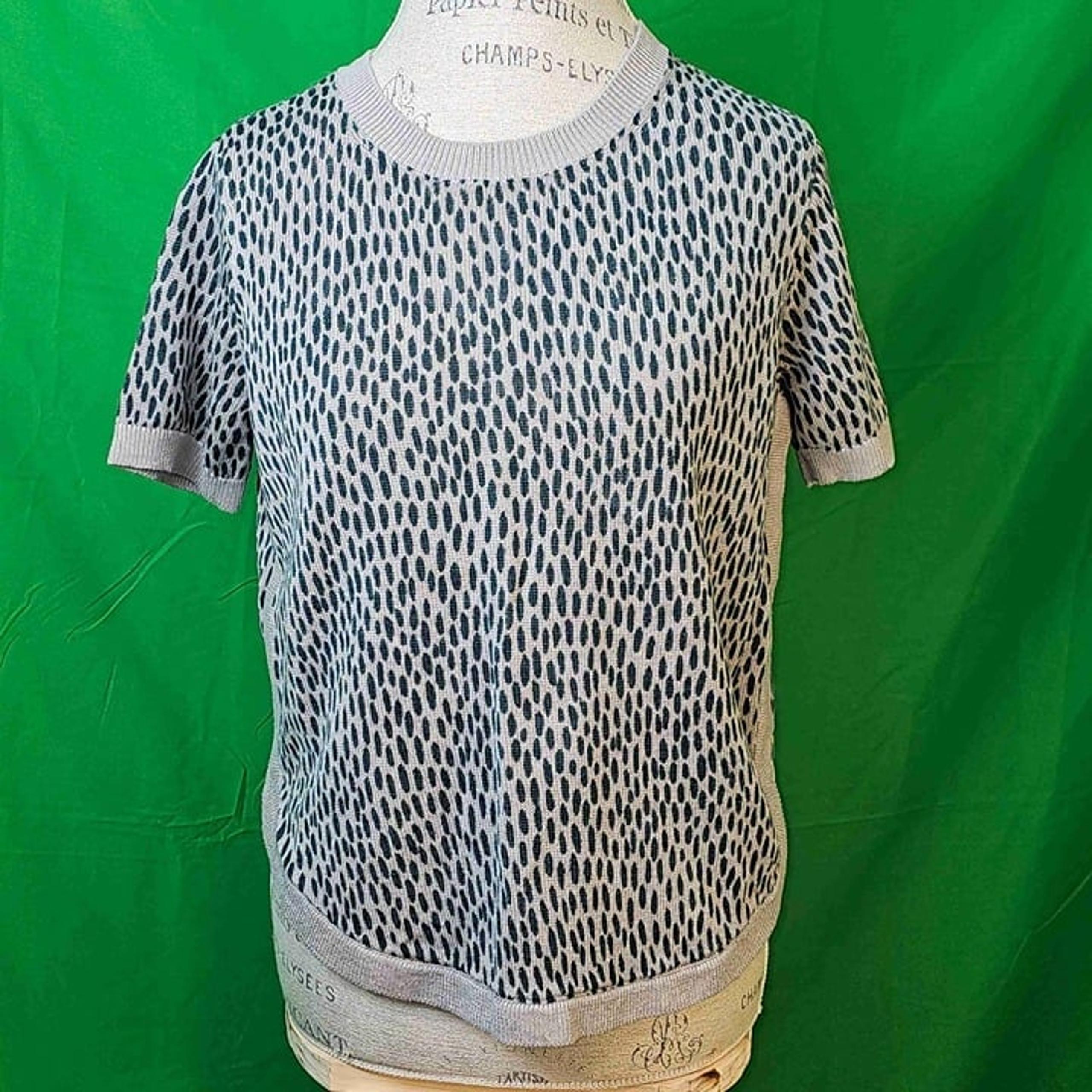 Garnet Hill Womens Gray Green Haiku Linen Short Sleeve Sweater Small