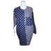 Vintage 80s Catalina Cabana Cover Up Tunic Top Women Size M Blue Polka Dot Strip