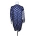 Vintage 80s Catalina Cabana Cover Up Tunic Top Women Size M Blue Polka Dot Strip