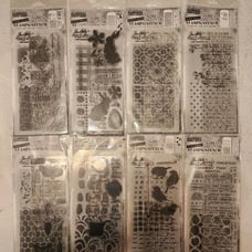 8 Packs Tim Holtz Stamper Anonymous Stamp & Stencils Mixed Media