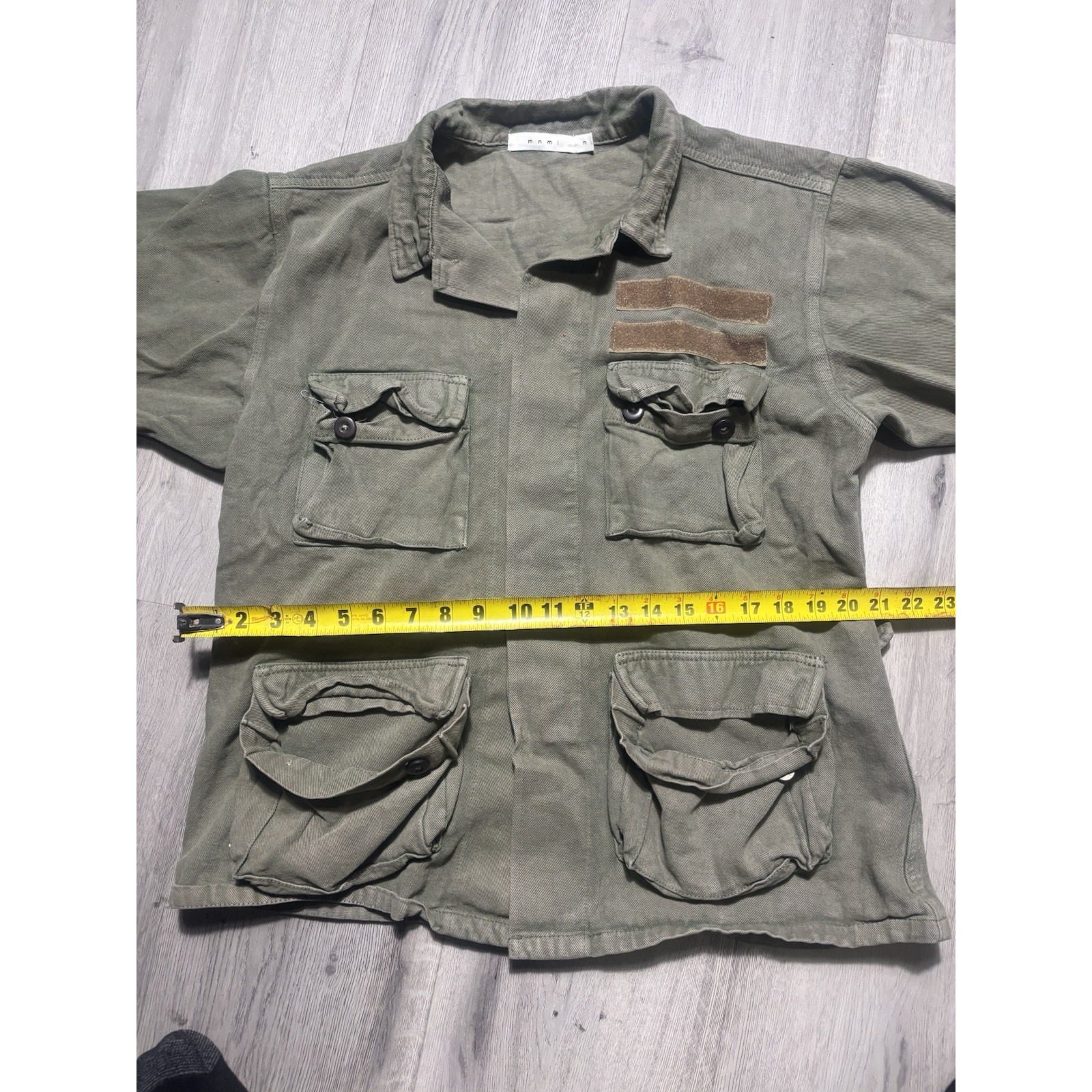 MNML Green Milatary Jacket Men's Size Medium  buttons 4 pockets