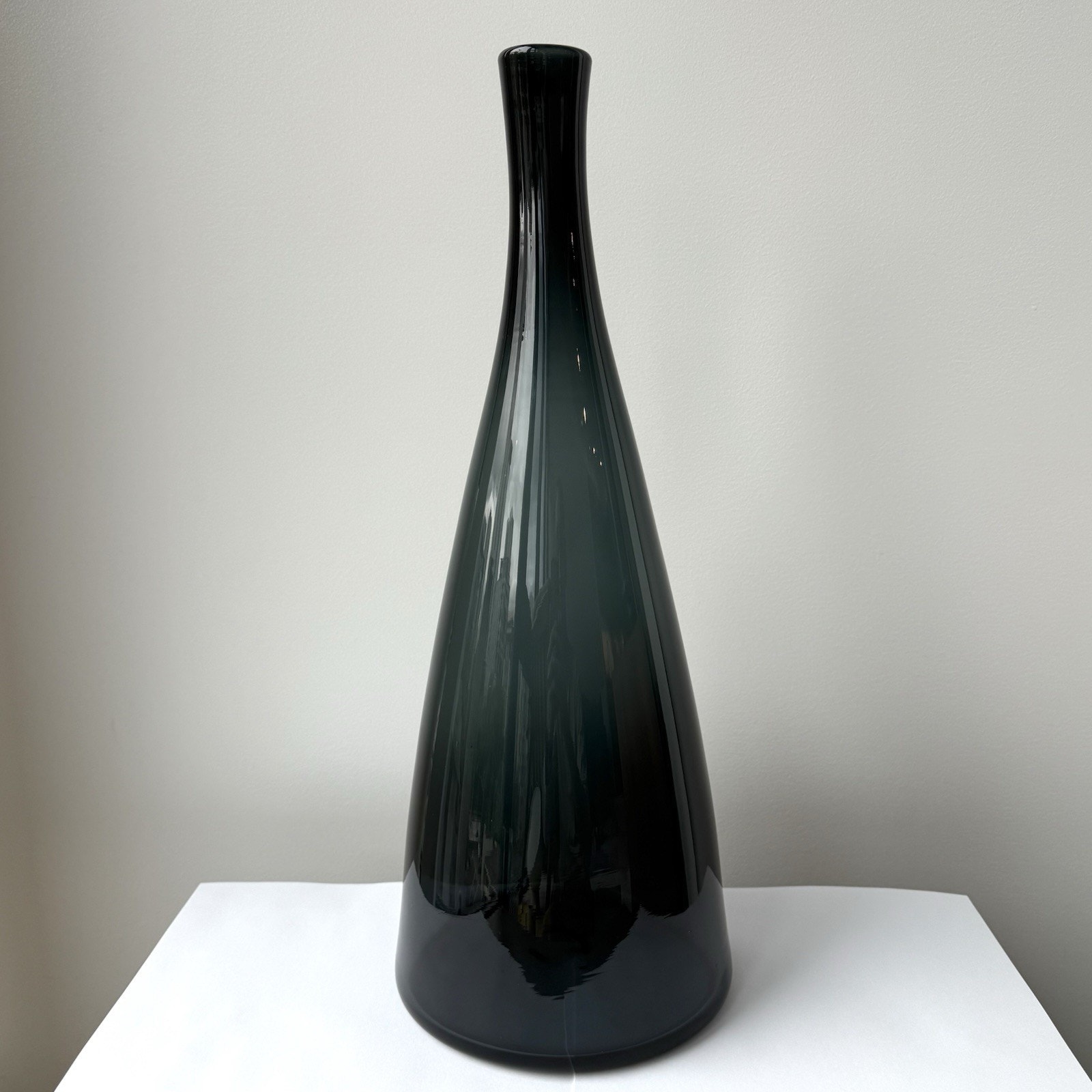 Vintage Blenko Glass 920L Charcoal Decanter 17” - NO Stopper