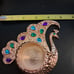 Golden colored jeweled peacock tea light holder w/4 tealights