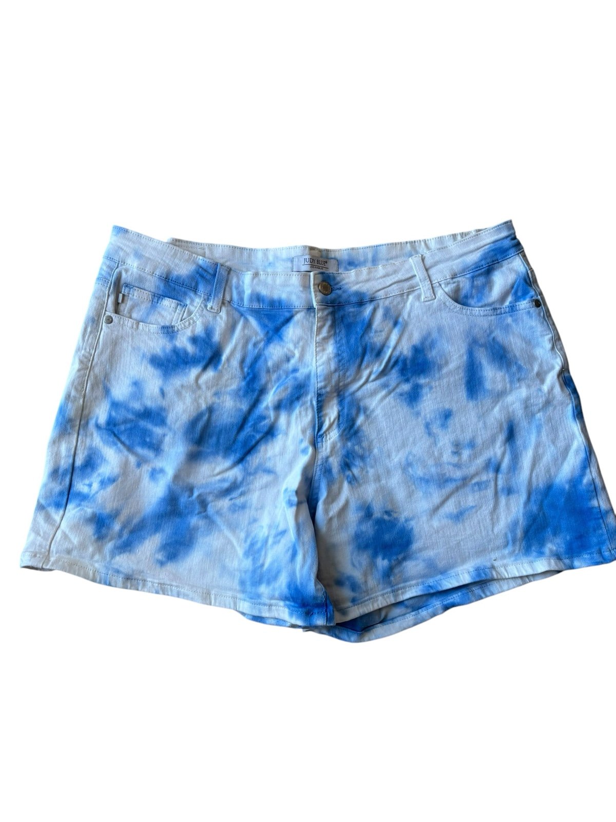Judy Blue white and blue tie dye shorts