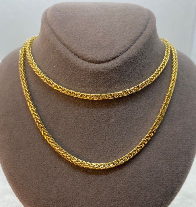 18k Real Gold Foxtail Necklace