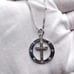 .925 Sterling Silver Circle pendant with Cross & Cz’s Necklace