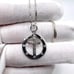 .925 Sterling Silver Circle pendant with Cross & Cz’s Necklace