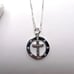 .925 Sterling Silver Circle pendant with Cross & Cz’s Necklace