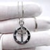 .925 Sterling Silver Circle pendant with Cross & Cz’s Necklace