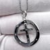 .925 Sterling Silver Circle pendant with Cross & Cz’s Necklace