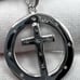 .925 Sterling Silver Circle pendant with Cross & Cz’s Necklace
