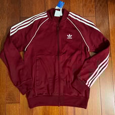 Red adidas zip up jacket size small