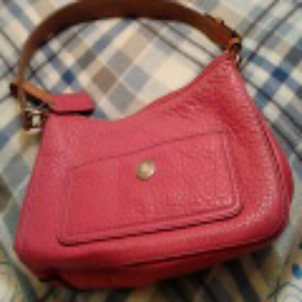 Hot pink Coach leather handbag