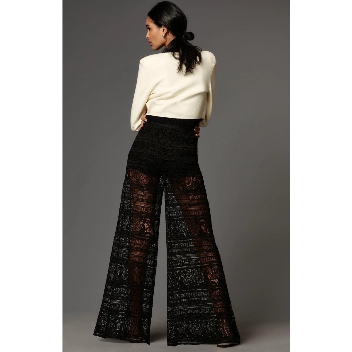 Maeve Witchy Lace See Through Wide Leg Pants NWT
