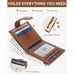 New Slim Wallet for Women Small RFID Leather Bifold Card Holder - Beige
