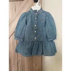 NWT Ralph Lauren, indigo, blue, 6 months two piece dress set