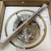 Cloe 1-Light Vintage Brass Finish Harmer Glass Pendant Light Fixture