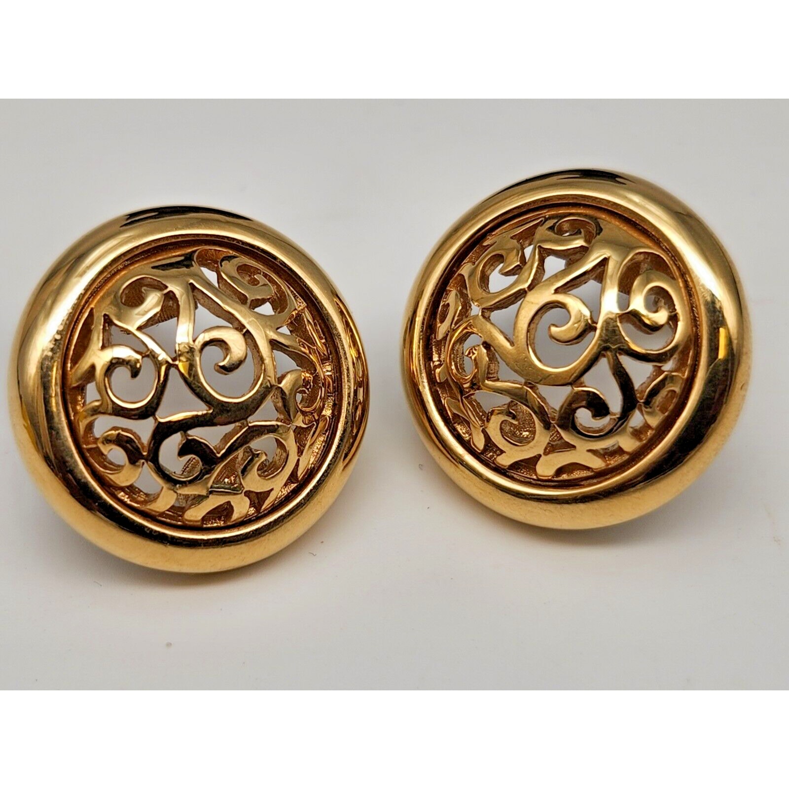 Vintage Givenchy Gold Tone Filigree Clip-on Earrings