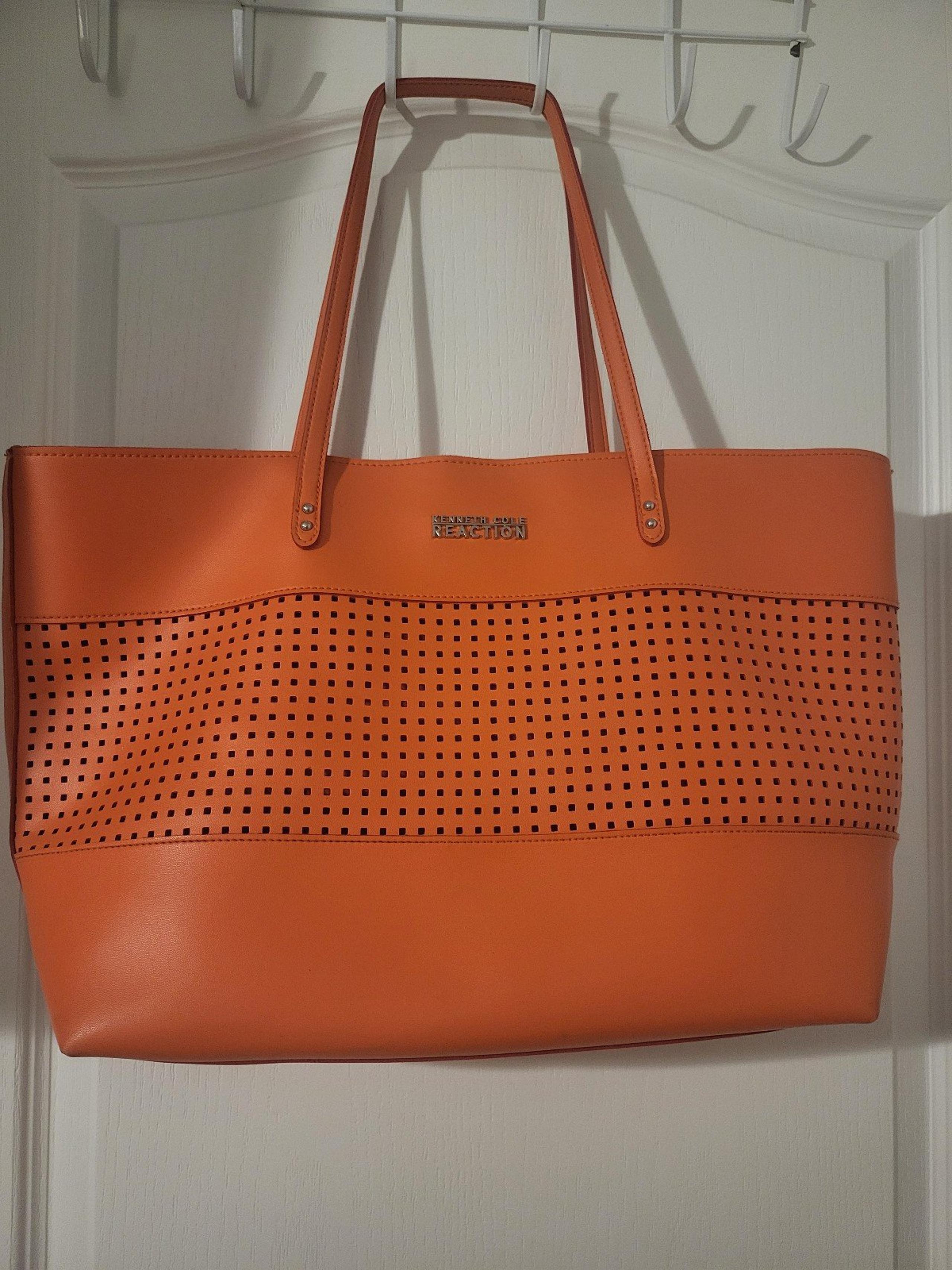 KENNETH COLE REACTION coral faux leather tote bag