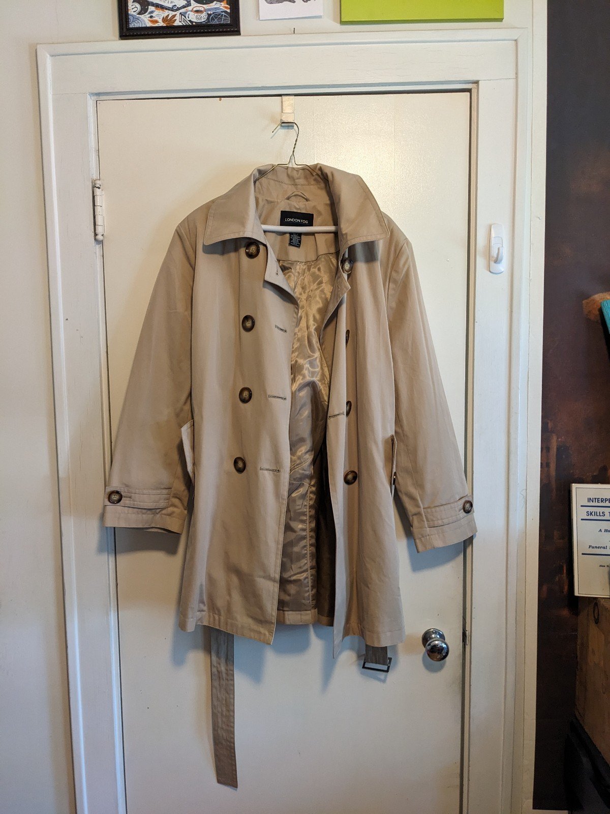 London Fog Double Breasted Women's XL Trench Coat