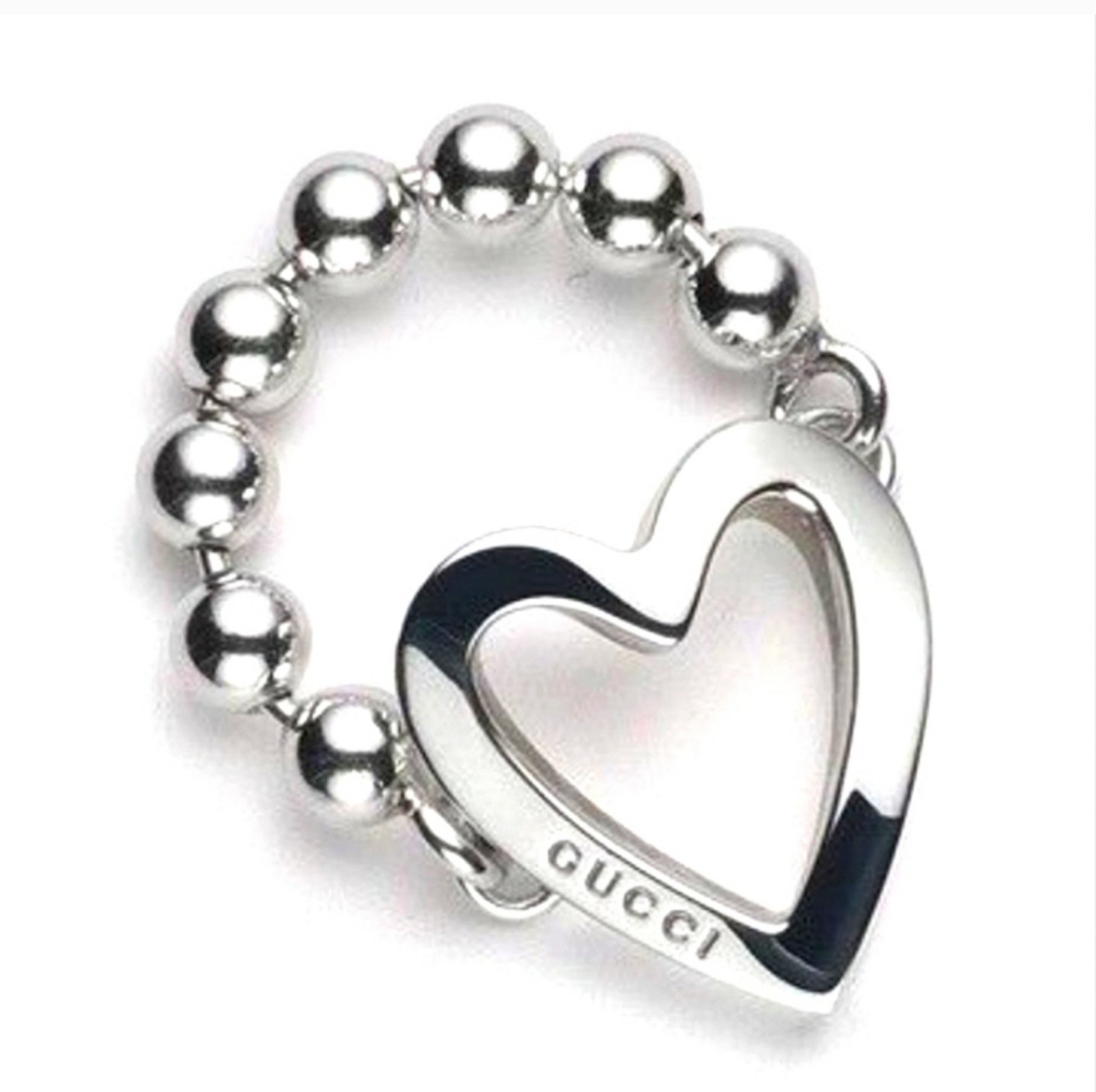 New Authentic gucci heart open ring box cards