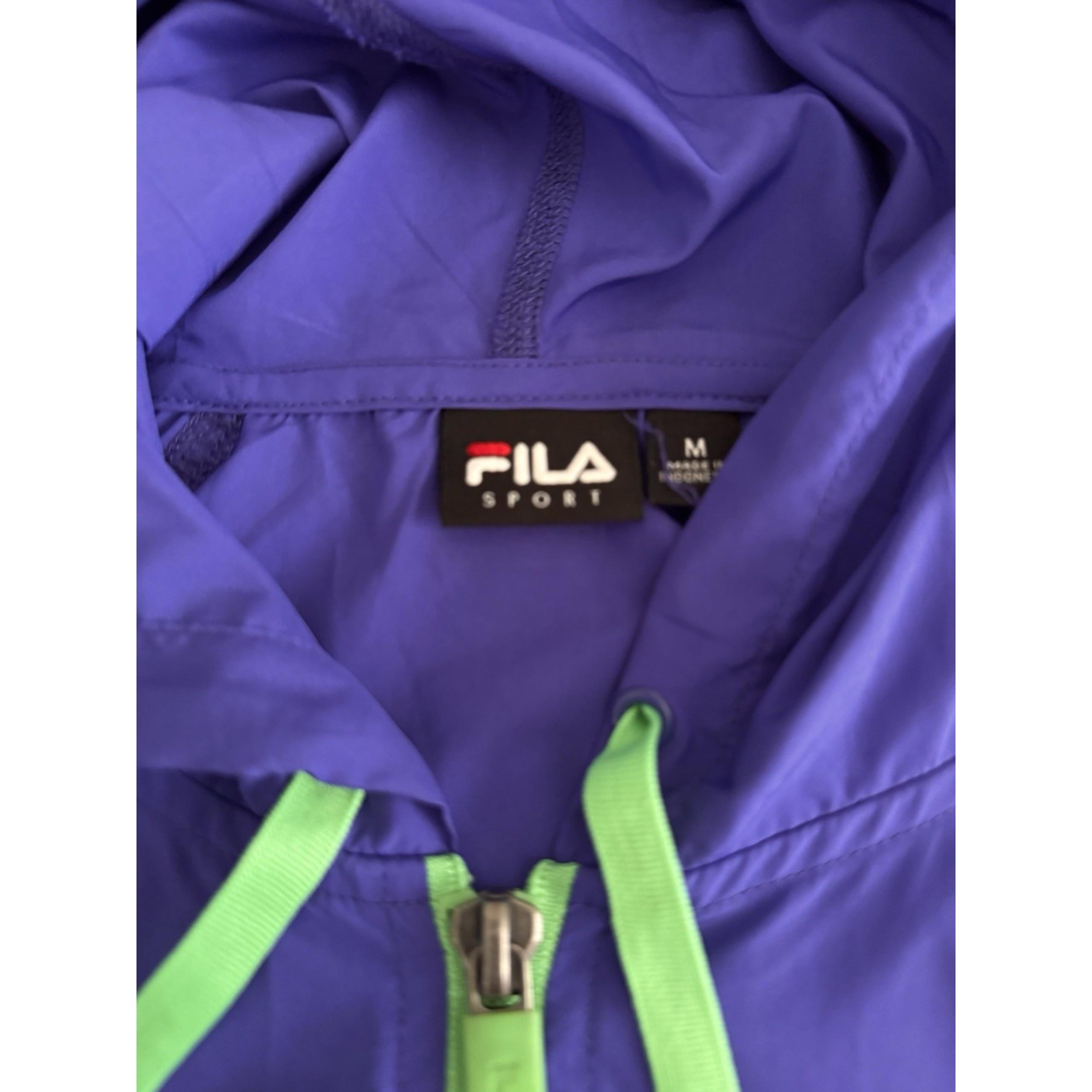 Fila Sport Womens Size M Purple Hooded Polyester Windbreaker with Full Zip