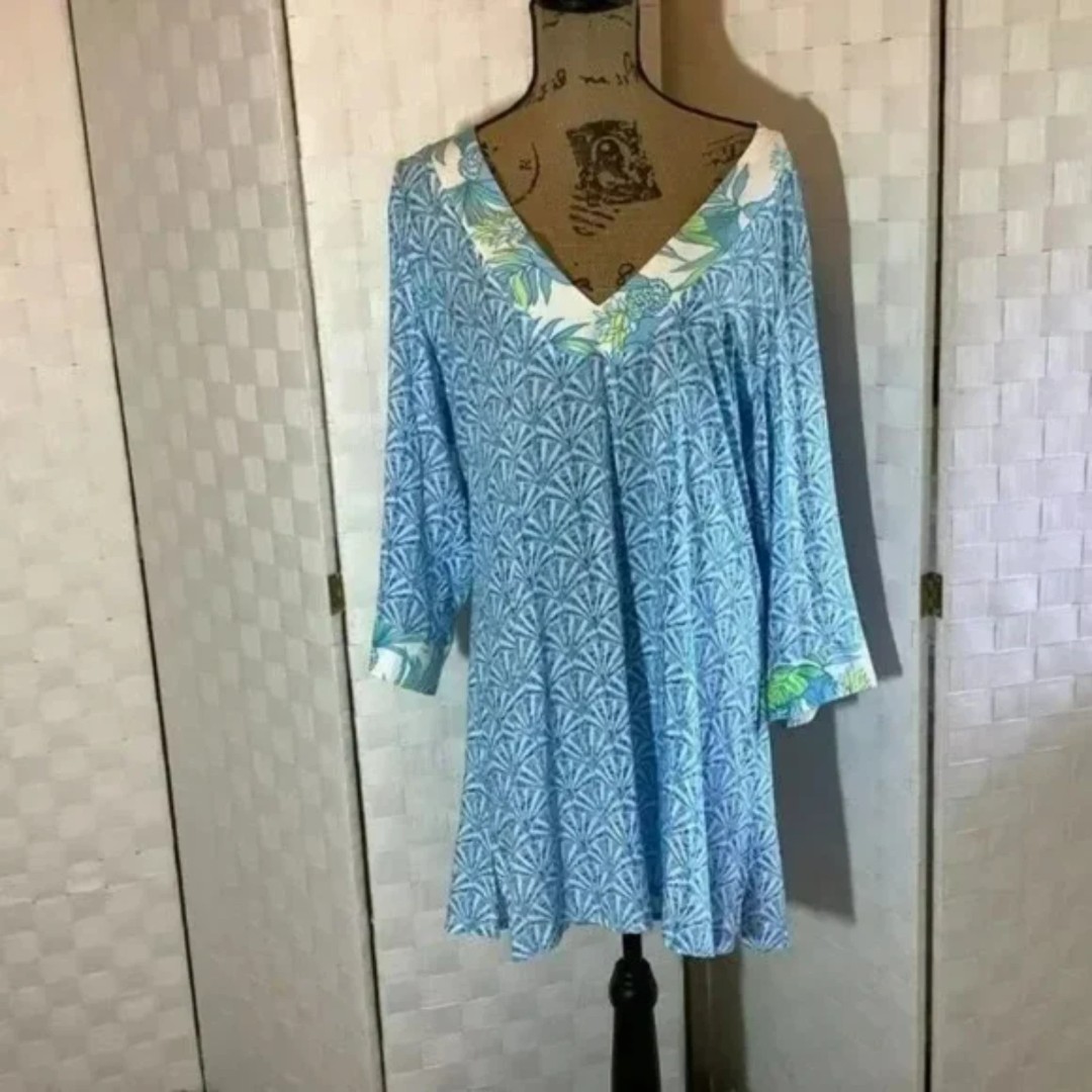 STELLA PARKER Tropical Tunic Swim Cover up Size Medium Beach Summer