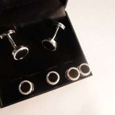 Black and White Reversible Cufflinks Studs